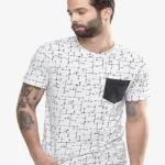 Men's half sleeve white Tshirt